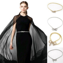 (Or, Style 1) Women's Metal Elastic Belt Fashion Floral Twist Adjustable Waistband for Dress