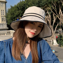 (Noir, pack-4) Women's Wide Brim Striped Bucket Hat - Soft Cotton Foldable Panama Sun Hat Solid Color Outdoor Beach Travel Cap