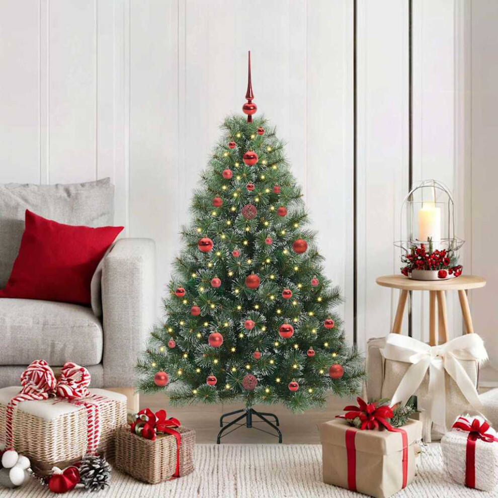 vidaXL Artificial Christmas Tree - Snow Flocked - 120 cm - Green - Image 2
