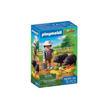 PLAYMOBIL Game - PLAYMOBIL - 72171 - Farmer and Pigs - Feeding Accessories - Movable Heads