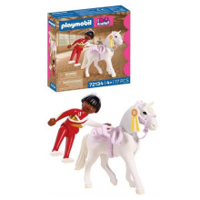 Building Set - PLAYMOBIL - 72134 - Playmobil Country - Horse and Acrobat Rider - Pink