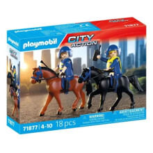 71877 2 mounted police officers with their horses