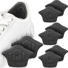 Self-Adhesive Heel Cushion Pads 4-Pairs – Cut-to-Size Shoe Fit Inserts, Black 5mm