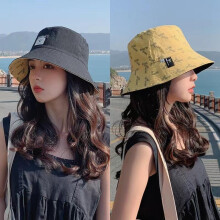 (Noir, pack-5) Reversible Bucket Hat for Women Girls Wide Brim Foldable Flat Top Panama Sun Hat Beach Fisherman Cap