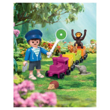 Playmobil Construction Set - PLAYMOBIL - 71951 - Blue - Locomotive and Characters - From 4 Years Old