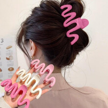 (Bleu, pack-2) Sweety Acetate Wave Hair Clip 11CM Irregular Geometric French Barrette for Women Girls Vintage Hair Accessories