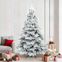 (White and green, 240 cm) vidaXL Artificial Hinged Christmas Tree Green 120 cm PVC, PE and steel