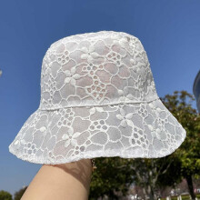 (Noir, pack-1) Women's Summer Lace Bucket Hat - Breathable Embroidered Flower Foldable Sun Hat Outdoor UV Protection One Size