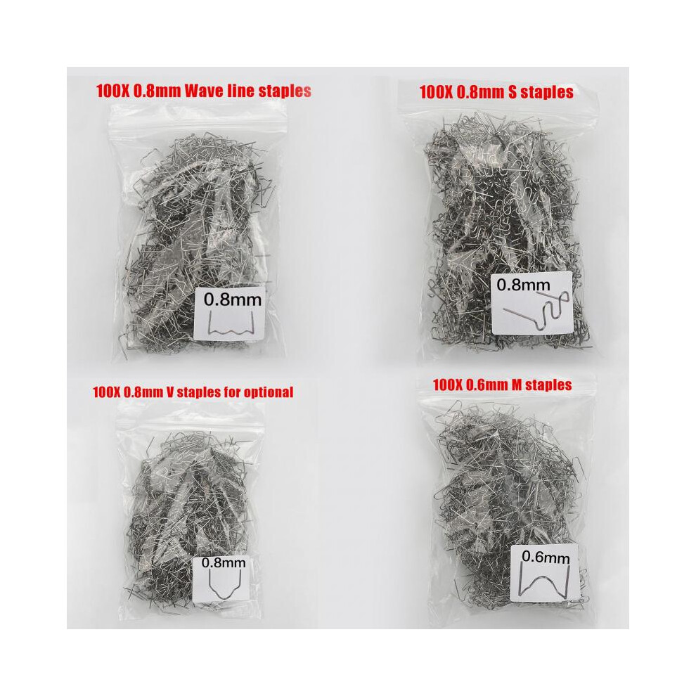 (Argenté, Pack-3) Hot Wave Universal Staples 400Pcs 0.6Mm 0.8Mm Plastic Welder Repair Staples For Plastic Stapler-image