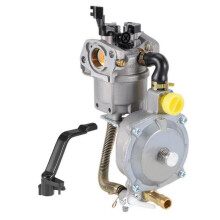 (Argenté) 42mm Carburetor Dual Fuel Generator LPG Carburetor Compatible with 170F GX160 GX200 8HP Gasoline Propane