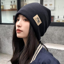 (Kaki, pack-1) Metallic Knit Hip Hop Beanie Hat Warm Earflap Loose Slouchy Winter Skull Cap Unisex Windproof Black