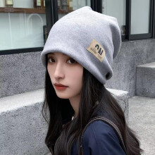 (Beige, pack-1) Metallic Knit Hip Hop Beanie Hat Warm Earflap Loose Slouchy Winter Skull Cap Unisex Windproof Black