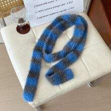 (Bleu, pack-3) Y2K Women's Plush Striped Scarf Korean Long Knit Warm Decorative Neck Warmer Soft Versatile Pink