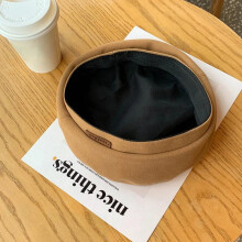 (Café) Women Vintage Solid Color Beret Hat Spring Autumn British Style Cotton Octagonal Cap Gavroche All-Match Painter Artist Hat Black