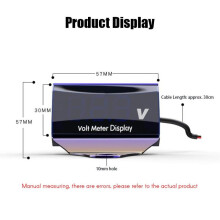 (Argenté, pack-1) Digital Voltmeter for Motorcycle DC 10-150V LED Display Waterproof Voltage Tester Battery Monitor Gauge