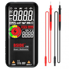 (Noir) BSIDE S10 Smart Multimeter 9999 Counts LCD Digital Display AC/DC Voltmeter Ohmmeter Tester