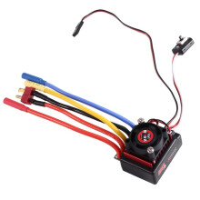 80A Brushless ESC Speed Controller with T Plug 4.0mm Banana Connector for 2847 540 3650 RC Car Boat Motor 2-3S Black