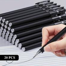 (Bleu, 1pcs) 20 Pack Black Gel Pens 0.5mm Fine Point Smooth Writing Pens for School Office Exam Business Signature