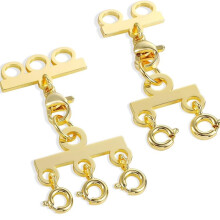 Halsketten-Schichtungsverschlüsse 14K Gold Halsketten-Trenner für Schichtverbindungen für Mehrere Halsketten (2 Stück)