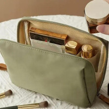 (Vert clair, pack-5) Compact Zipper Makeup Pouch Lipstick Organizer Portable Travel Storage Bag Simple Minimalist for Outdoor