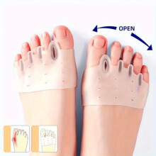 (Rose, One size(1 pairs)) Gel Toe Separators 2 Pack with Bunion Splint - Comfortable Toe Alignment Tool for Physical Training