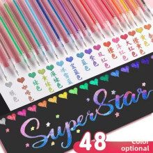 (Comme sur l'image, pack-2) Glitter Highlighter Pens for Students Journaling, Pearl Sand Glitter Neutral Pens, Assorted Colors