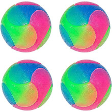 LED Glowing Dog Ball 4-Pack – Interactive Bouncing Toy with Flashing Elastic, 7.5cm