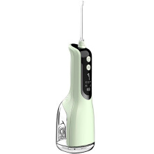 Luxe Water Flosser IPX7 Waterproof Double Flosser For Home And Travel White And Green
