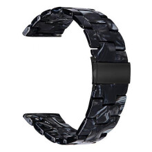 (Black) Compatible For Garmin Vivoactive 4 Replacement Watch Strap 22mm Waterproof Resin Watch Band