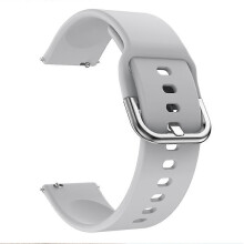 (Grey) 20MM Silicone Solid Color Watch Strap Compatible For Polar Ignite, etc.
