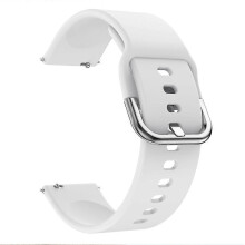 (White) 20MM Silicone Solid Color Watch Strap Compatible For Polar Ignite, etc.