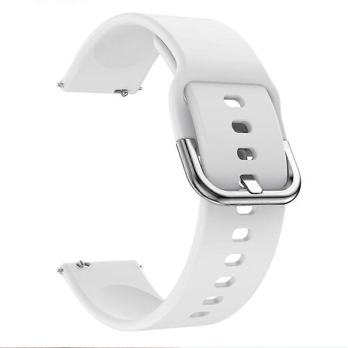 (White) 20MM Silicone Solid Color Watch Strap Compatible For Polar Ignite, etc.