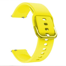 (Yellow) 20MM Silicone Solid Color Watch Strap Compatible For Polar Ignite, etc.