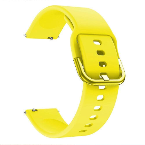 (Yellow) 20MM Silicone Solid Color Watch Strap Compatible For Polar Ignite, etc.