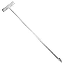 Shaped stainless steel lifting hook for manhole covers and rolling gate operation