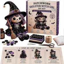 Kit para hacer muñecas de Halloween, lindo set de costura de bruja esqueleto gótica para adultos, adolescentes y principiantes, decoración y regalo