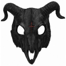 Masc Leath-Aghaidhe Gabhair Deamhan Ainmhithe Oíche Shamhna le hAdhair le haghaidh Cóisir Chulaith Cosplay Dubh