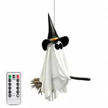 Fliegender Besengeist als Halloween-Dekoration aus Stoff für Veranda und Eingangsbereich