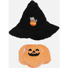 Ropa para muñecas de 17 cm, lindo y elegante conjunto de calabaza de Halloween y sombrero de bruja, ropa de 2 piezas para muñecas, lindo conjunto de