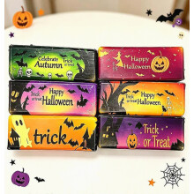 6er-Pack Halloween-Butterriegel-Squishies, mit Halloween-Motiven bedruckte Hülle, Stressabbau-Stick, thematisches Fidget-Spielzeug für Partydekorati