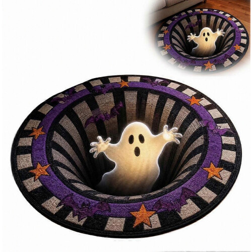 Χαλί 3D Halloween 60cm στρογγυλό βελούδινο κρύσταλλο