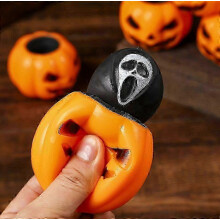 Halloween-Totenkopf-Quetschbälle mit Fledermausmuster – Weiche Stressabbau-Spielzeuge, perfekt als Gastgeschenk oder für Süßigkeitentüten