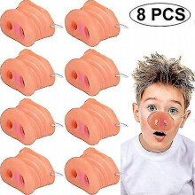 8 Pieces Halloween Pig Nose Costume Novelty Pig Nose Pig Snout Cosplay Mask With Elastic Band For Kids Party Supplies