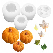 Molde de silicona con forma de calabaza y hoja de arce para Halloween, ideal para hacer velas y hornear. Molde antiadherente reutilizable para manua