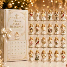 Weihnachts-Countdown-Adventskalender, Engel-Hochlandrind-Meerestier-Anhänger, Sammleranhänger für die Weihnachtsbaumdekoration