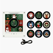 Programmeerbare vinylplatenspeler koelkastmagneet - 9 NFC-muziekplaten - voor kerstdecoratie op de koelkast