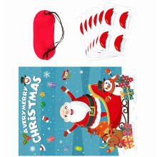 Weihnachtsmann-Poster-Spielrequisiten für Kinderpartys, 1 Set, Rot
