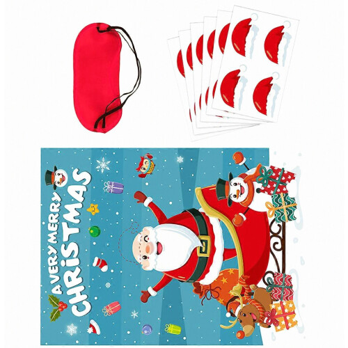 Weihnachtsmann-Poster-Spielrequisiten für Kinderpartys, 1 Set, Rot