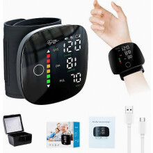 Automatisches Blutdruckmessgerät für das Handgelenk mit LED-Touchscreen, automatischer Sprachausgabe und wiederaufladbarem Akku