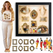 DIY Mini Museum Silhouette Box, 2026 New Shadow Box Frame Kit with Golded Mini Frames & Figurines, Celebrate Your Unique Memories in Style, for Anni